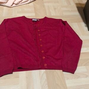 LOOP red cropped cardigan.